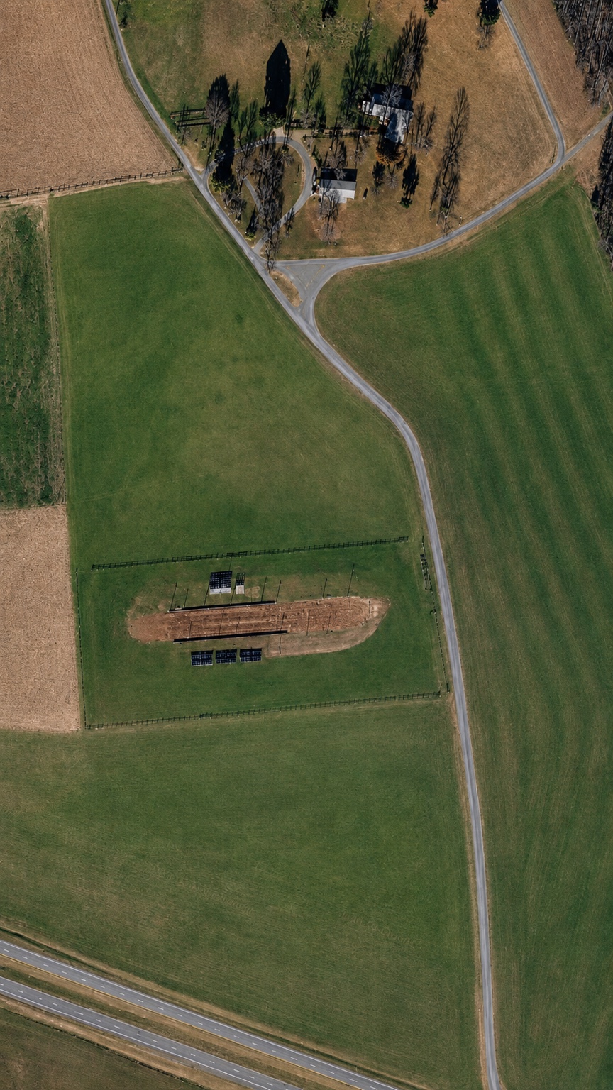 Aerial view of Sims Farm in Forest, Virginia